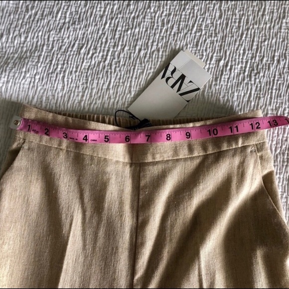 Zara Linen Look Rustic Wide Leg Pant XS NWT - Picture 7 of 9